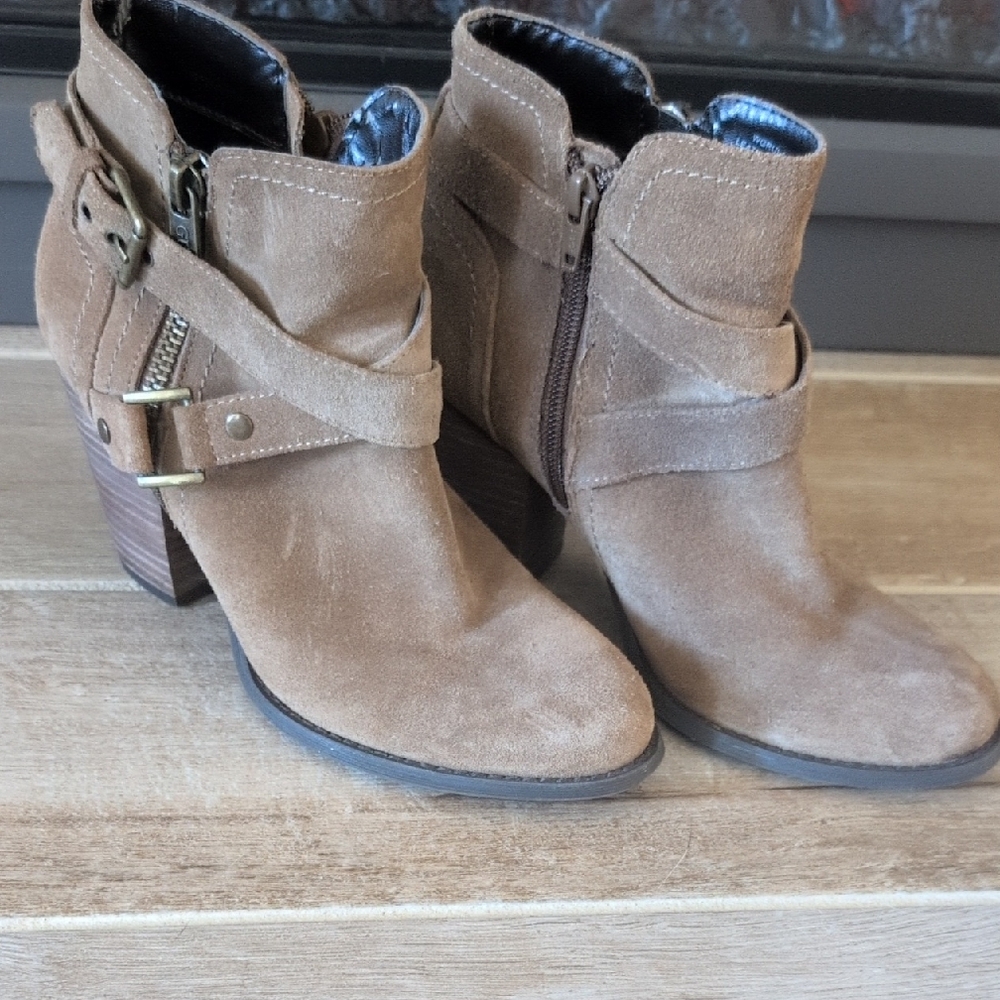 Guess Brown Ankle Booties with Buckle Detail